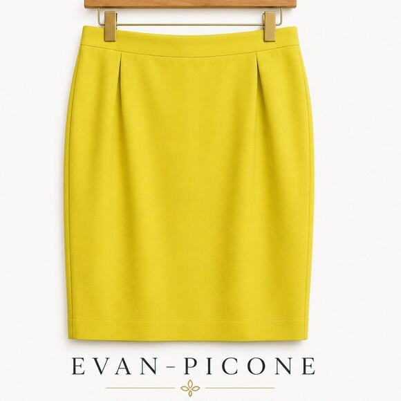Evan-Picone Dresses & Skirts - Evan-Picone Lime Yellow Pencil Skirt 12 Stretch Lined Career Office Classic